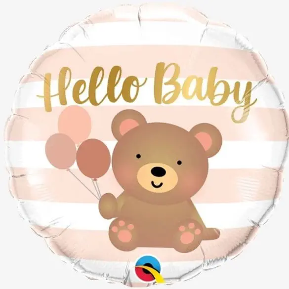 Hello Baby – Oso y Globos REDODNO MT 18″ Q
