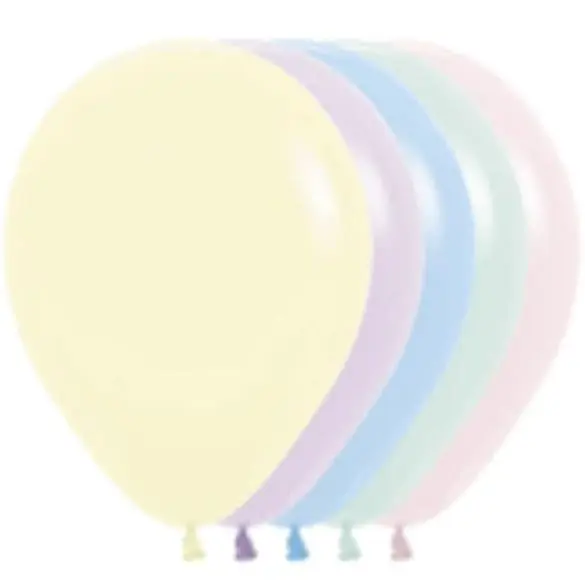 12 Surtido Pastel Mate 50 Pza   Latex De Sempertex
