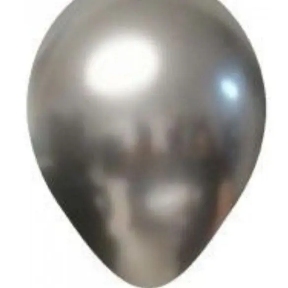 12 PLATA METALICO 50 PZA LATEX DE GLOBOS Y FIGURAS