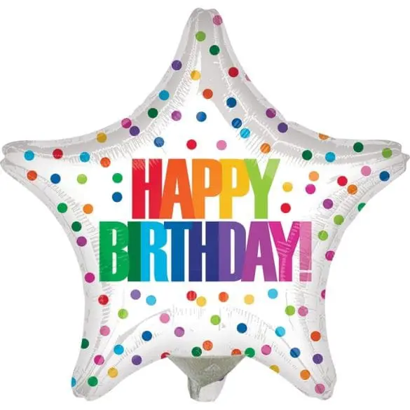 HAPPY BIRTHADAY COLOR DOTS REDODNDO MT 09″ ANAG