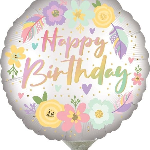 Flores de raso de cumpleaños boho REDONDO MT 09″ ANAG