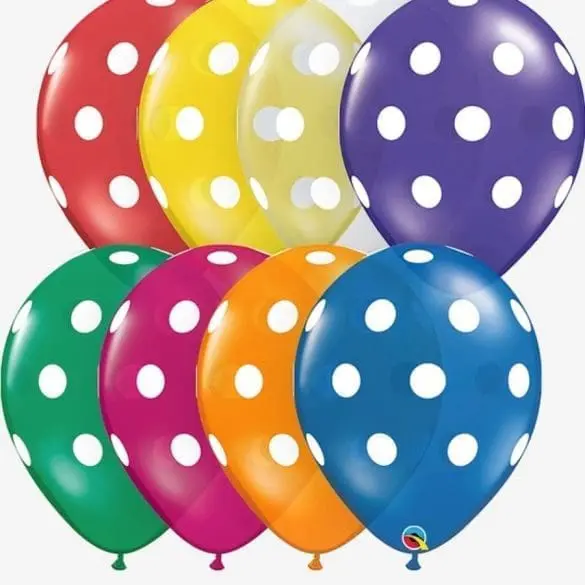 16 SURTIDO JOYA 50 PZA PUNTOS POLKA GRANDES A-R QUALATEX