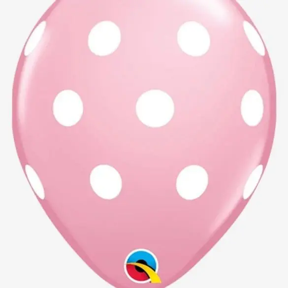 11 ROSA 50 PZA PUNTOS POLKA GRANDES LATEX DE QUALATEX