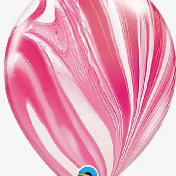 11 SUPER AGATA ROJO-BLANCO 25 PZA LATEX DE QUALATEX