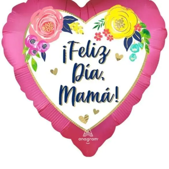 FELIZ DIA MAMA WATERCOLOR CORAZON SA 28″ ANAG