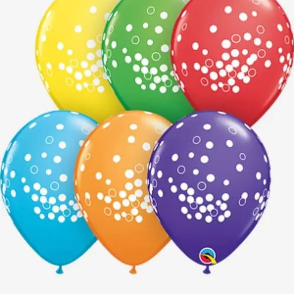11 SURT ARCOIRIS 50 PZA PUNTOS CONFERTI LATEX DE QUALATEX