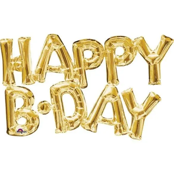 FRASE HAPPY B.DAY ORO MT SUPER SHAPE ANAG PK 1 PZA