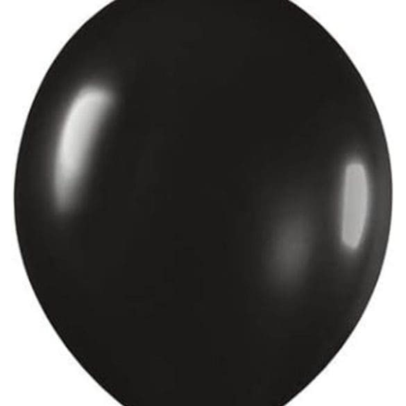 12 NEGRO ESTANDAR CON COLA 50 PZA LATEX DE GLOBOS Y FIGURAS