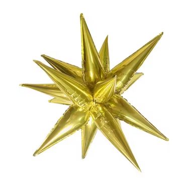 Globo Metalico Estrella 12 Picos 26″ Oro Holografico