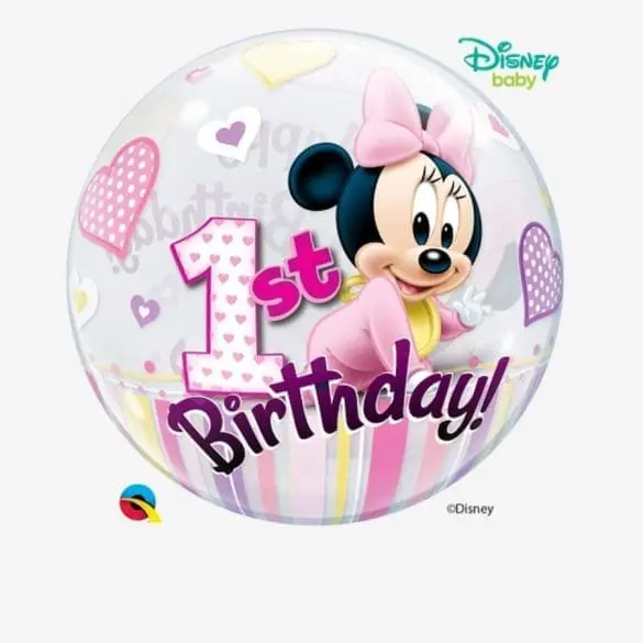 BURBUJA SENCIALLA 22″ 1 PZA Disney Minnie Mouse 1er Cumplea