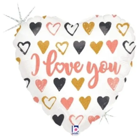 Rose Gold Hearts I Love You CORAZON HO 36″ BET