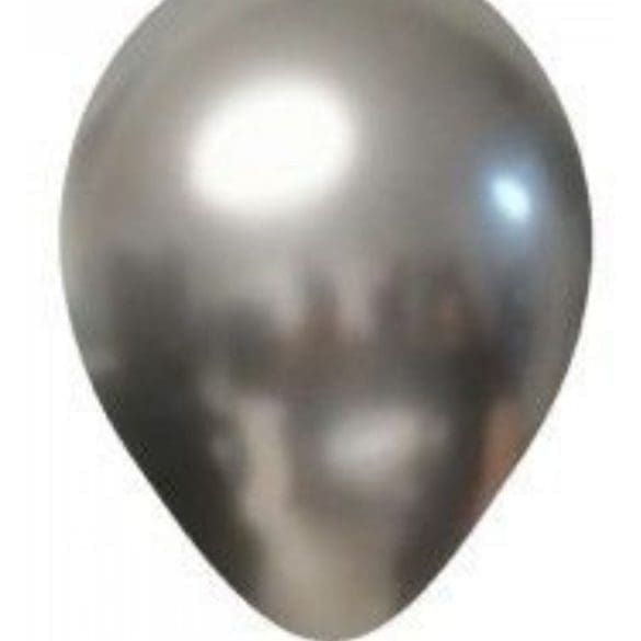 05 PLATA METALICO 100 PZA LATEX DE GLOBOS Y FIGURAS