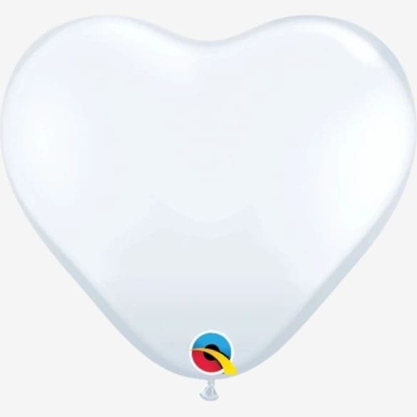 06 CORAZON BLACO 100 PZA LATEX DE QUALATEX