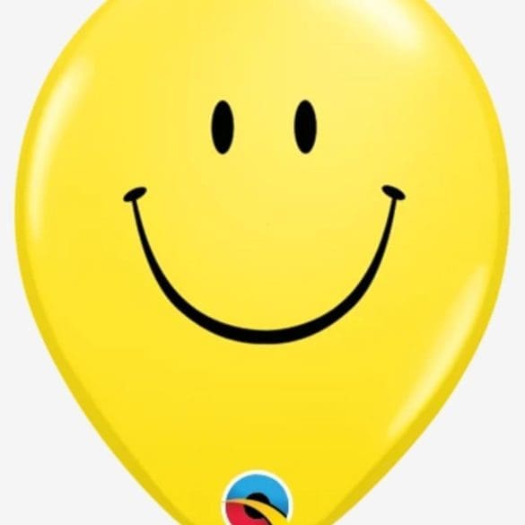 05 AMARILLO 100 PZA CARITA FELIZ U-L LATEX IMPRESO DE QUALAT