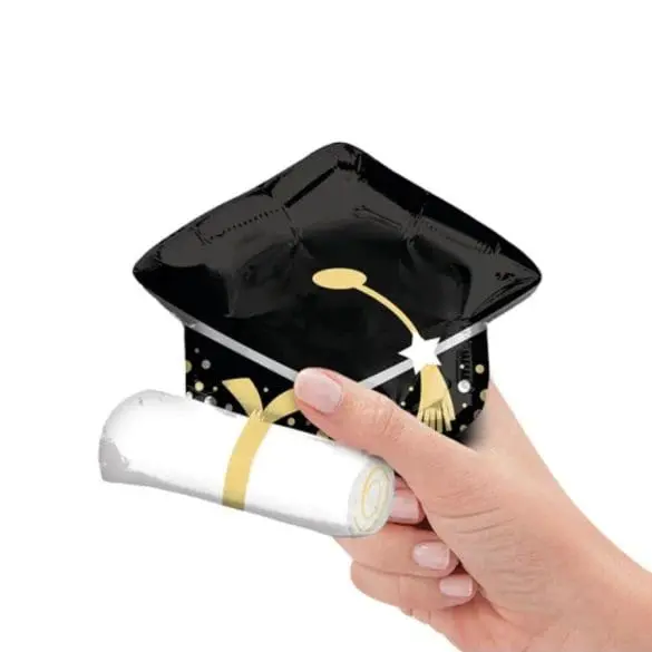 BLACK GRAD CAP & WHITE DIPLOM MINI SHAPE Anagram