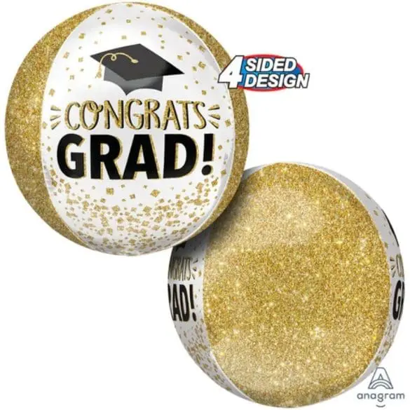 CONGRATS GRAD GOLD ORBZ MT 15″ 1 Pza Anagram