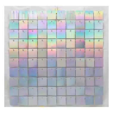 Shimer CUADRADOS PLATA IRIDICENTE BASE TRASPARENTE 30×30 cm