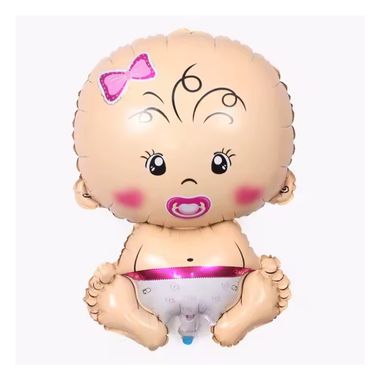 Globo Metalico (43×52 cm) Bebe Rosa