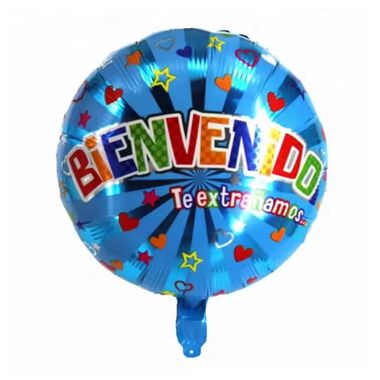 Globo Metalico 18″ (45 cm) Bienvenido Celeste