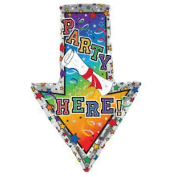 PARTY HERE DIPLOMA ARROW FORMA MT 26″ CTI