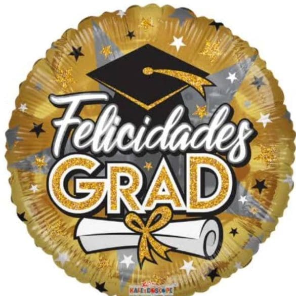 FELICIDADES GRAD DORADO REDONDO MT 18″ KAL