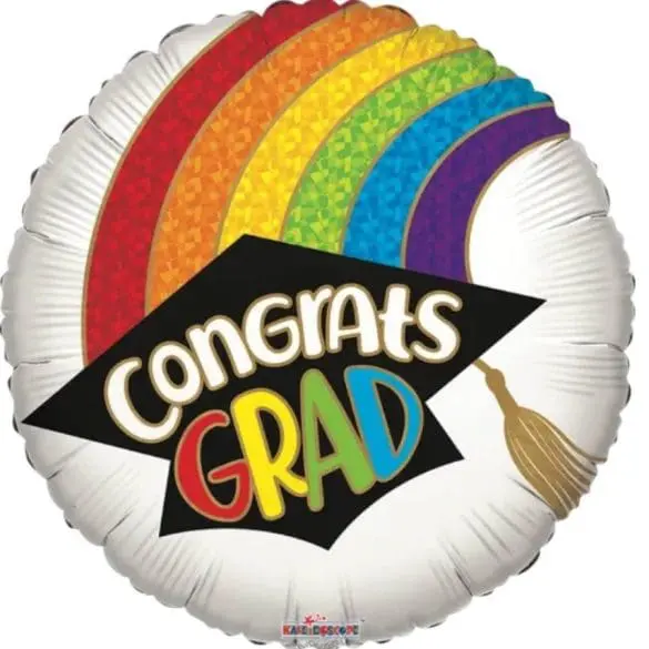 CONGRATS GRAD RAINBOW REDONDO GB 18″ KAL