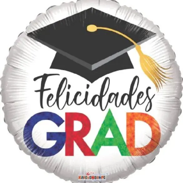 FELICIDADES GRAD BIRRETE REDONDO MT 18″ KAL
