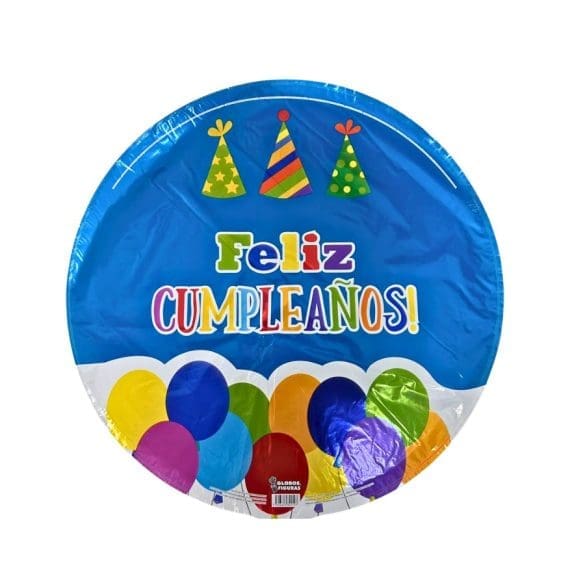 Globo Metalico 22″ (55 cm) Feliz Cumpleaños Globos Azul