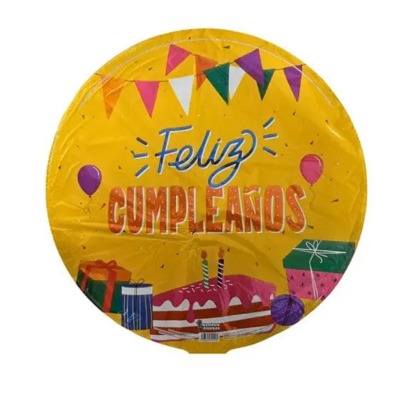Globo Metalico 22″ (55 cm) Feliz Cumpleaños Banderines Amari