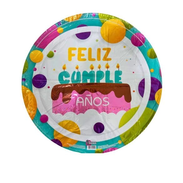 Globo Metalico 22″ (55 cm) Feliz Cumpleaños Pastel Cool