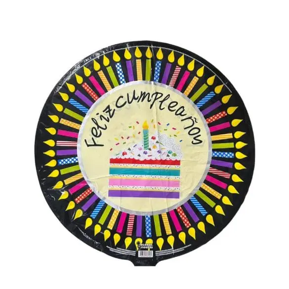 Feliz Cumpleaños Velas REDONDO MET 22″ GYF