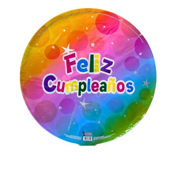 Feliz Cumpleaños Degradado Burbujas REDONDO MET 22″ GYF