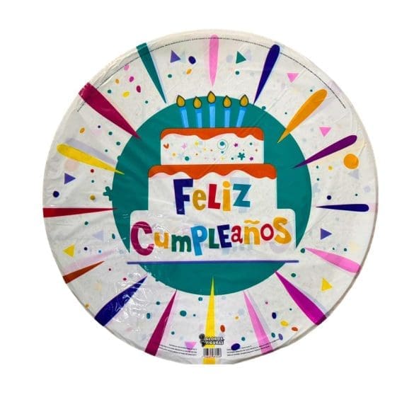 Feliz Cumpleaños Pastel Colorido REDONDO MET 22″ GYF