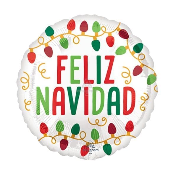 FELIZ NAVIDAD CHRISTMAS LIGHTS REDONDO MET 17″ Anagram