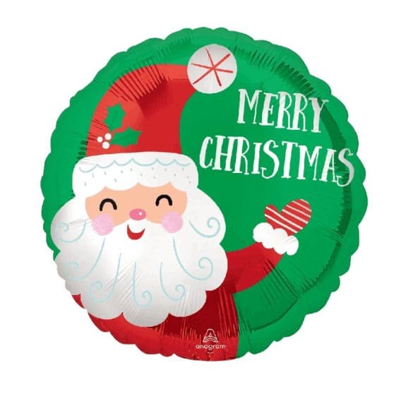 SMILEY SANTA CHRISTMAS REDONDO MET 17″ Anagram