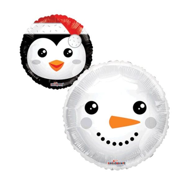 SNOWMAN Y PINGUINO REDONDO MET 18″ Kaleidoscope