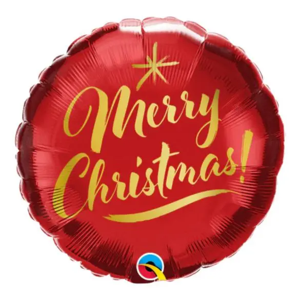 Christmas Gold Script Red REDONDO MT 18″ Q
