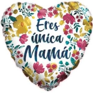 Eres Única Mamá Floral CORAZON MT 18″ KAL