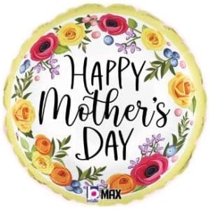 Mothers Day Floral Wreath REDONDO MET 18″ Betallic