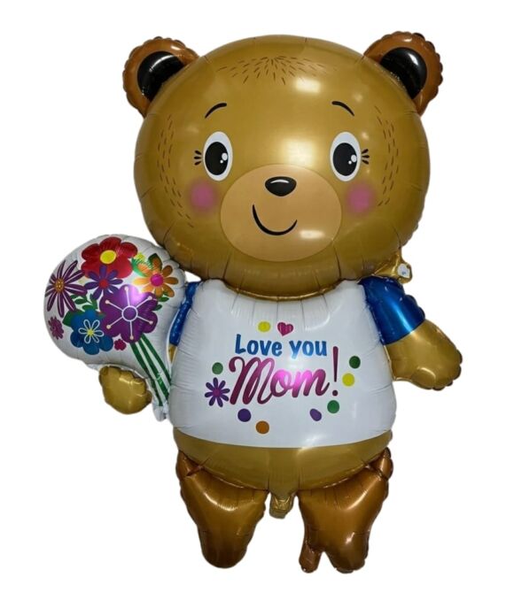 LOVE YOU MOMM BEAR FLOWER FORMA MT 28″ ANA