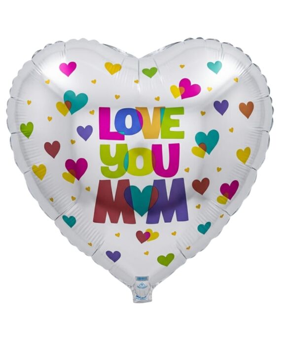 Los colores brillantes y divertidos te aman CORAZON MET 28″